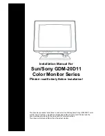 Preview for 1 page of Sony GDM-20D11 Installation Manual