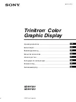 Sony GDM-F520 Trinitron Operating Instructions Manual предпросмотр