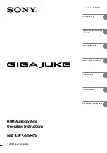 Предварительный просмотр 1 страницы Sony Giga Juke NAS-E300HD Operating Instructions Manual