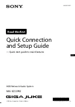 Preview for 1 page of Sony Giga Juke NAS-SC55PKE Quick Connection And Setup Manual