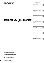 Preview for 1 page of Sony GigaJuke NAS-E35HD Operating Instructions Manual