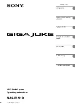 Sony GigaJuke NAS-E35HD Operating Instructions Manual preview