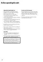 Preview for 4 page of Sony GigaJuke NAS-E35HD Operating Instructions Manual