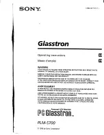 Sony Glasstron PLM-S700 Operating Instructions Manual preview