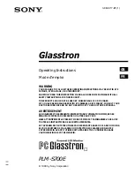 Предварительный просмотр 1 страницы Sony Glasstron PLM-S700E Operating Instructions Manual