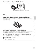 Предварительный просмотр 23 страницы Sony GPS-CS3KA - GPS Digital Imaging Operating Instructions Manual