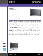 Sony Grand WEGA KDF-E55A20 Brochure preview