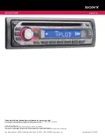 Предварительный просмотр 2 страницы Sony GT120 - CDX Radio / CD Player Specifications