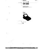 Sony GV-200 - Video Walkman Operating Instructions Manual preview