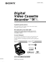 Preview for 1 page of Sony GV D1000 - Portable MiniDV Video Walkman Operating Instructions Manual