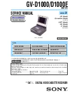 Preview for 1 page of Sony GV-D1000E - Digital Video Cassette Recorder Service Manual