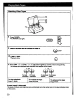 Preview for 20 page of Sony GV-S50BSN - Video Walkman Operating Instructions Manual