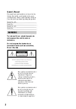 Предварительный просмотр 2 страницы Sony GVHD700E - HDV Video WALKMAN Operating Manual