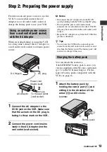 Предварительный просмотр 13 страницы Sony GVHD700E - HDV Video WALKMAN Operating Manual