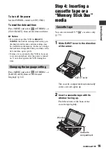 Предварительный просмотр 19 страницы Sony GVHD700E - HDV Video WALKMAN Operating Manual