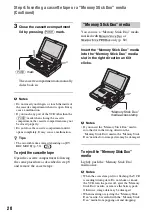 Предварительный просмотр 20 страницы Sony GVHD700E - HDV Video WALKMAN Operating Manual