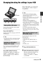 Предварительный просмотр 35 страницы Sony GVHD700E - HDV Video WALKMAN Operating Manual