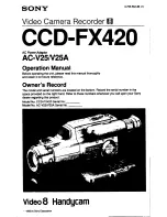 Preview for 1 page of Sony Handgcam CCD-FX420 Service Operation Manual