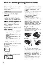 Preview for 2 page of Sony Handycam 3-286-590-13(1) Handbook