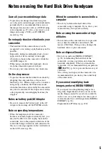 Preview for 5 page of Sony Handycam 3-286-590-13(1) Handbook