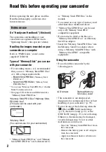 Preview for 2 page of Sony Handycam 3-288-519-13(1) Getting Started Manual