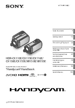 Preview for 1 page of Sony Handycam 4-170-893-12(1) Handbook