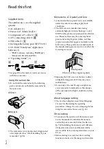 Предварительный просмотр 2 страницы Sony Handycam 4-170-893-12(1) Handbook