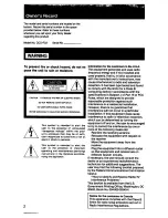 Preview for 2 page of Sony Handycam CCD-F33 User Manual