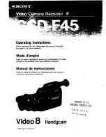 Sony Handycam CCD-F45 Operating Instructions Manual preview