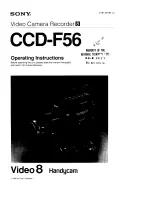 Sony Handycam CCD-F56 Operating Instructions Manual preview