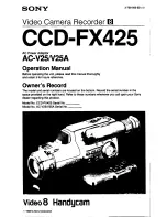 Preview for 1 page of Sony Handycam CCD-FX425 Operation Manual