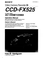 Preview for 1 page of Sony Handycam CCD-FX525 Operation Manual