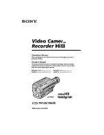 Предварительный просмотр 1 страницы Sony Handycam CCD-TR100 Operation Manual