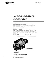 Sony Handycam CCD-TR930 Operating Instructions Manual preview