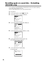 Preview for 74 page of Sony Handycam DCR-DVD101E Operating Instructions Manual