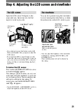 Предварительный просмотр 21 страницы Sony Handycam DCR-DVD202E Operating Manual