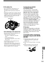 Предварительный просмотр 111 страницы Sony Handycam DCR-DVD202E Operating Manual