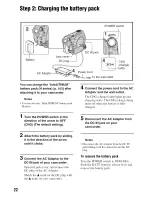 Предварительный просмотр 22 страницы Sony Handycam DCR-DVD308 Operating Manual