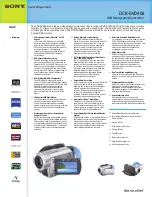 Sony Handycam DCR-DVD408 Specifications preview