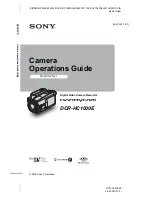 Предварительный просмотр 1 страницы Sony Handycam DCR-HC1000E Camera Operations Manual