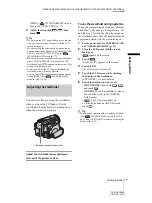 Предварительный просмотр 17 страницы Sony Handycam DCR-HC1000E Camera Operations Manual