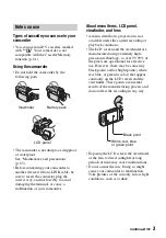 Preview for 3 page of Sony Handycam DCR-HC27E Operating Manual