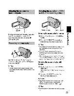 Preview for 25 page of Sony Handycam DCR-HC62 Operating Manual