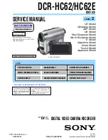 Sony Handycam DCR-HC62 Service Manual preview