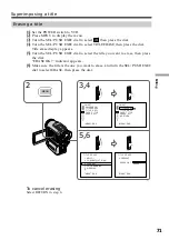 Предварительный просмотр 71 страницы Sony Handycam DCR-PC100 Operating Instructions Manual