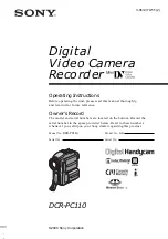 Sony Handycam DCR-PC110 Operating Instructions Manual preview