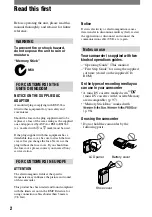 Preview for 2 page of Sony Handycam DCR-PC53E Operating Manual