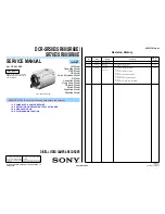 Предварительный просмотр 1 страницы Sony Handycam DCR-SR68 Service Manual