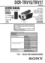 Sony Handycam DCR-TRV15 Service Manual preview