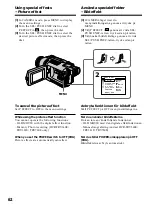 Предварительный просмотр 62 страницы Sony Handycam DCR-TRV240E Operating Instructions Manual